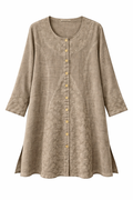 Pamuk Keten Tunik (Kahve)